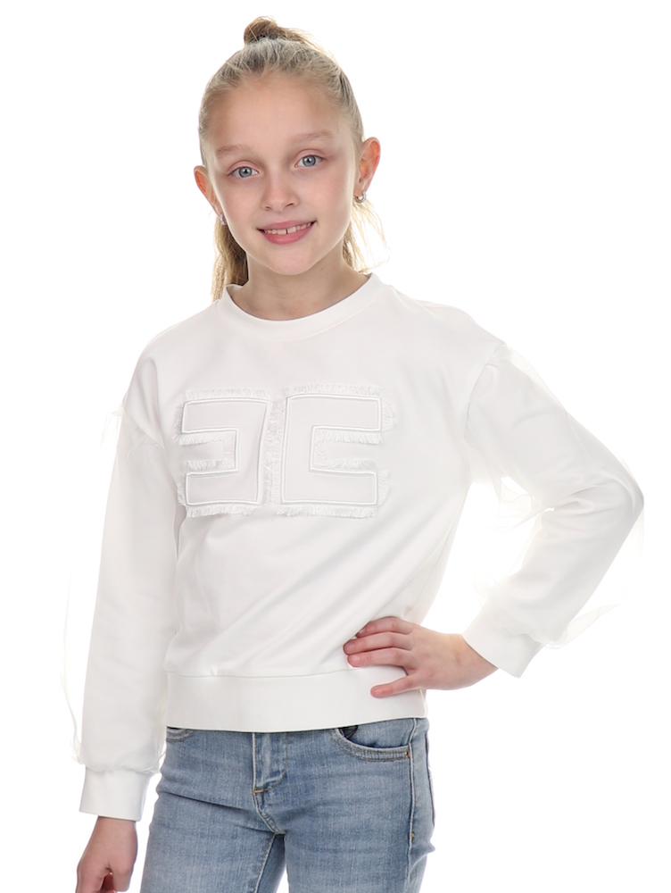 Elisabetta Franchi Girls Sweater White Logo - €47.25