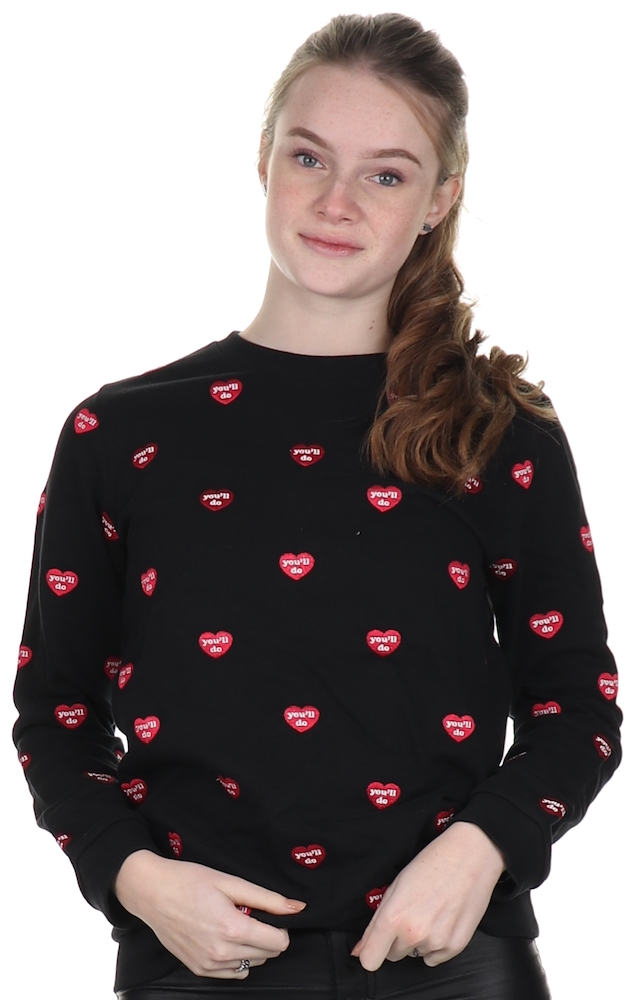 Zoe Karssen Sweater Hearts All Over Black - €38.99