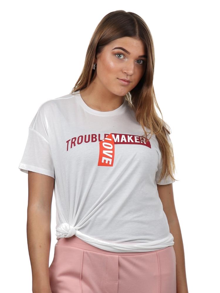 Zoe Karssen Optical White T-Shirt Trouble Maker - €20.25