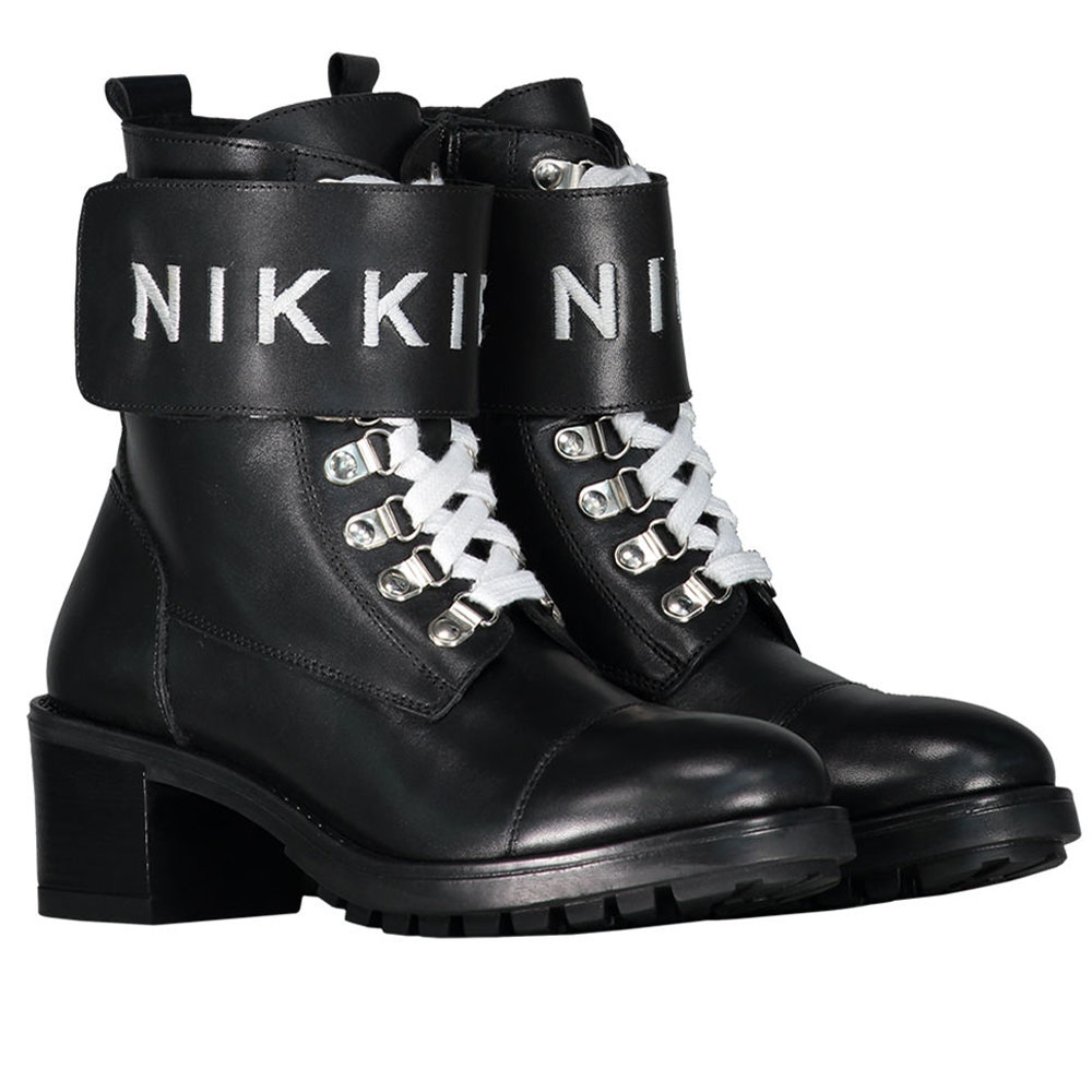 Nikkie By Nikkie Plessen Branded Strap Boot Black/Silver - €71.99