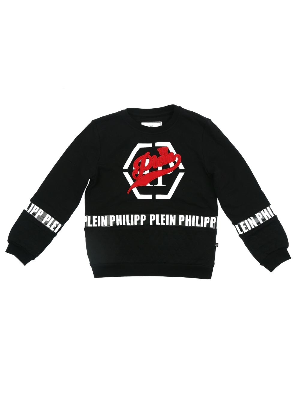 Philipp Plein Sweater Black - Philipp Plein strook - rood - €70.20