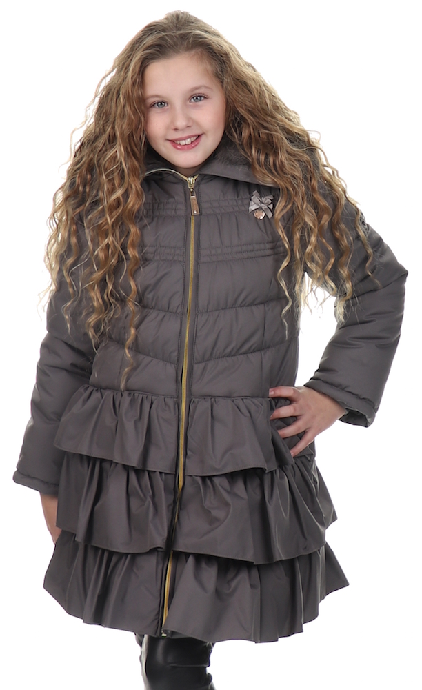 Le Chic Coat With Ruffles Dull Luxury Grey Iron - €38.69