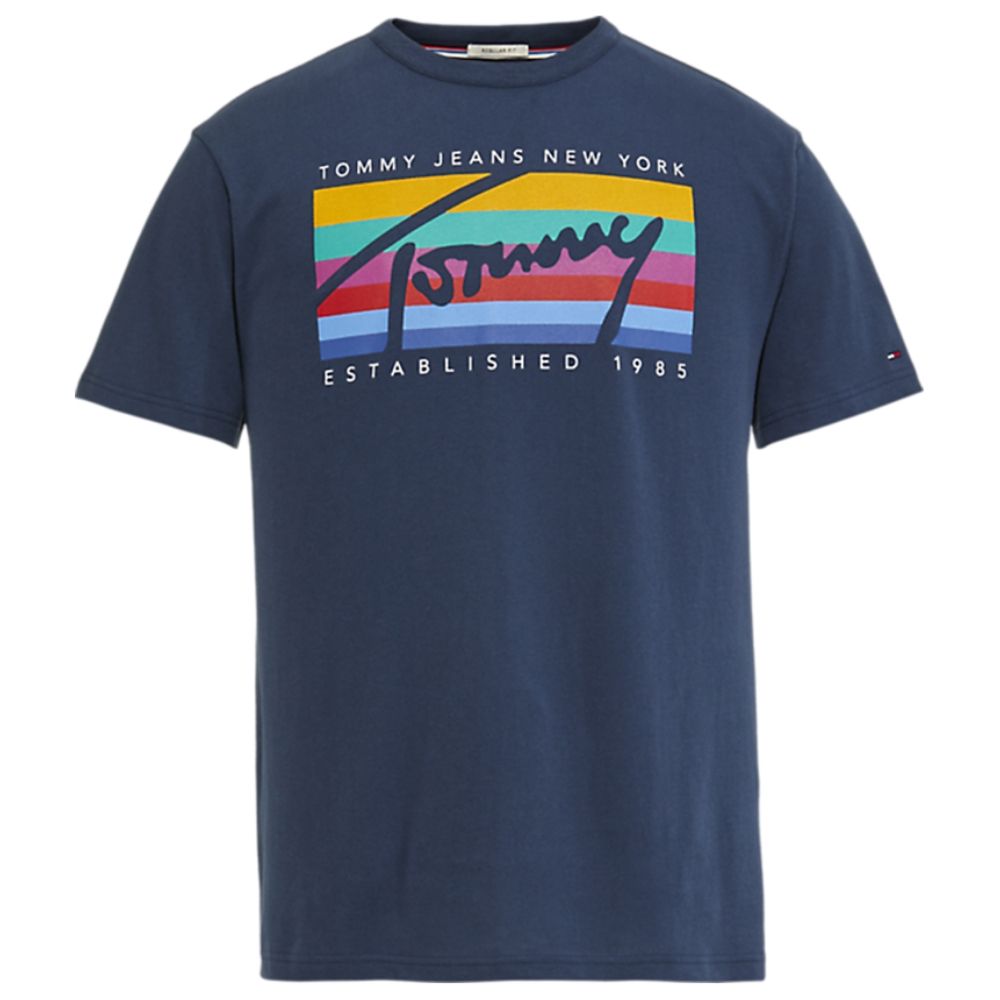 Tommy Jeans T-shirt Rainbow Blue-Black iris - €11.99