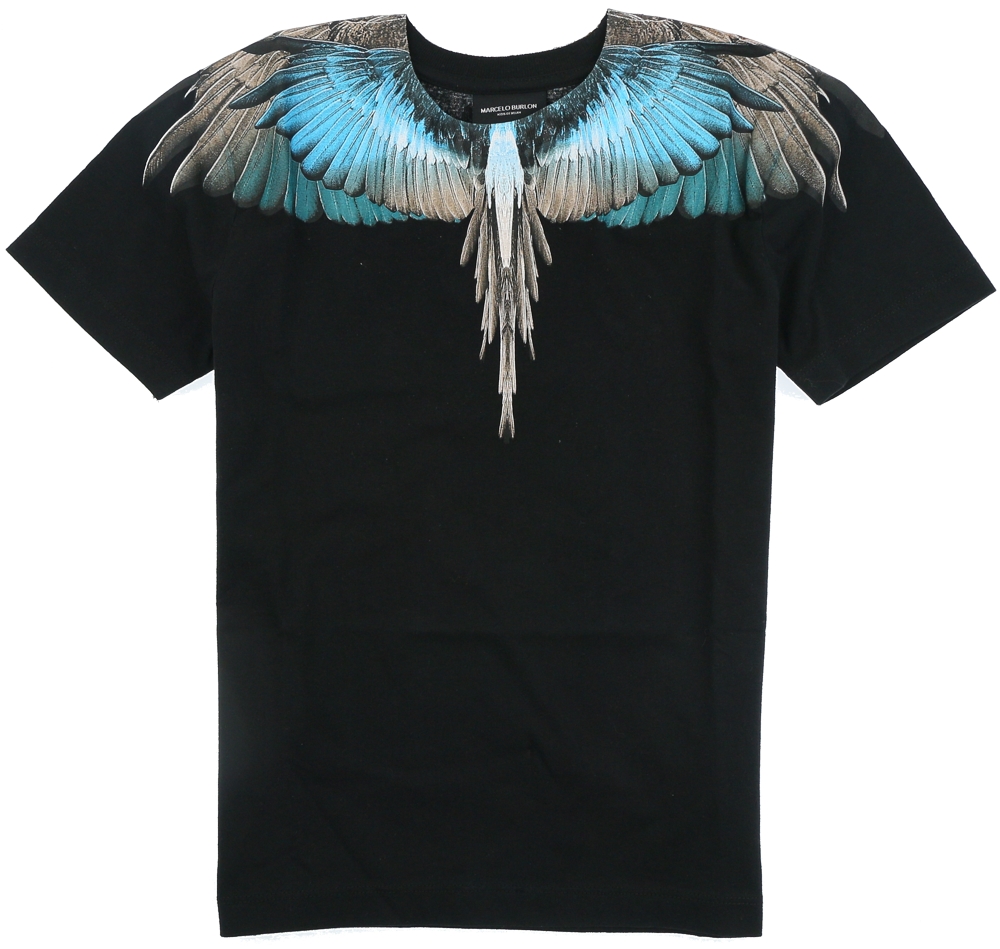 Marcelo Burlon T-shirt wings Turquoise Black - €32.69