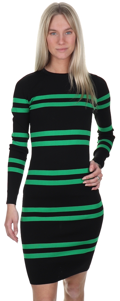 Nikkie By Nikkie Plessen Jolie Stripe Dress Black/Jade - €29.99