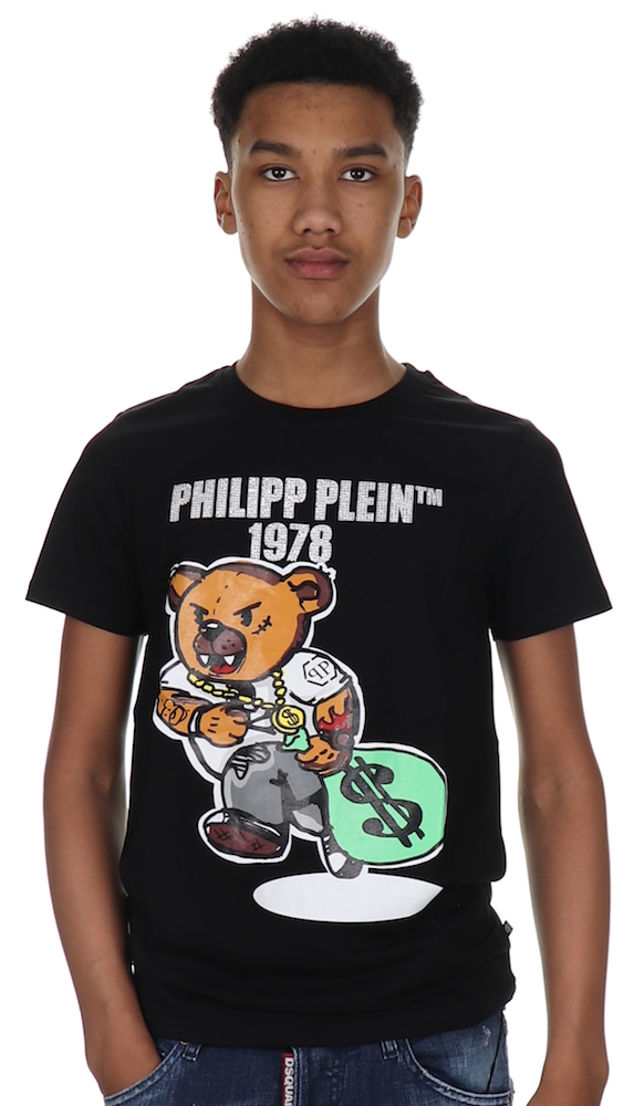 Philipp Plein T-shirt Round Neck Ss Teddy Bear Black - €37.50