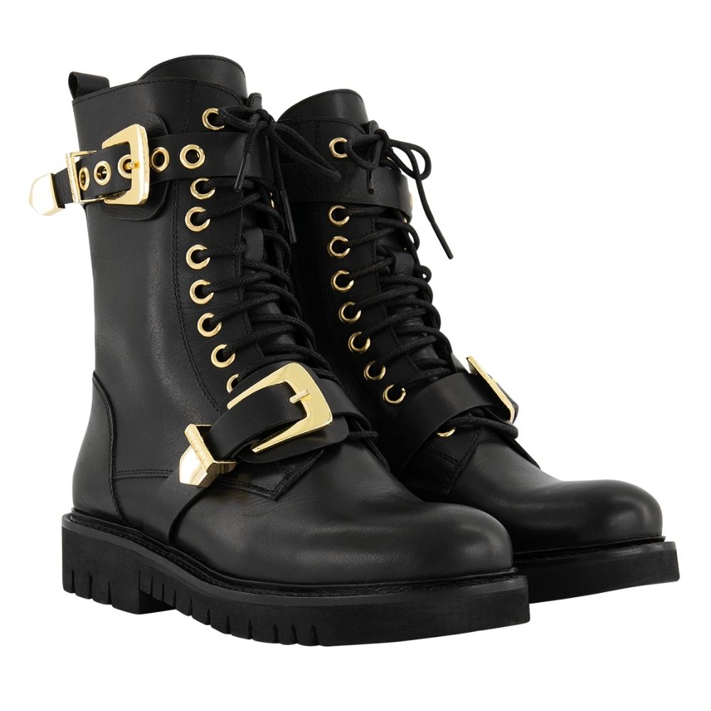 Nikkie By Nikkie Plessen Dua Buckle Boots Black/Gold - €103.98