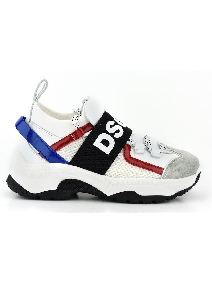 DSQUARED2 D-bumpy One Sneakers Lace Up White/grey/red/indigo - €84.38