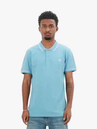 Heren Polo Tipping Slim Fit Dusk Blue