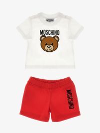 Moschino Jongens Set Short Wit Poppy Red