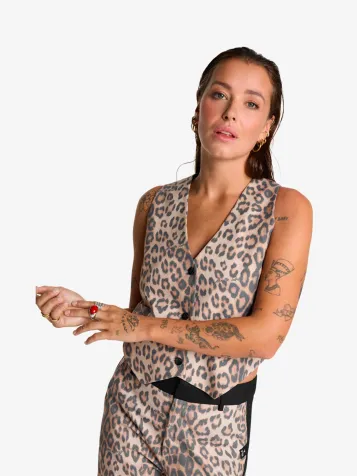 Dames Gilet Leopard  