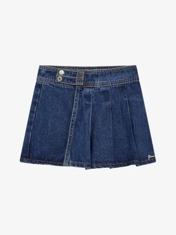 Denim Lurex Skorts Aqua Lurex Wash