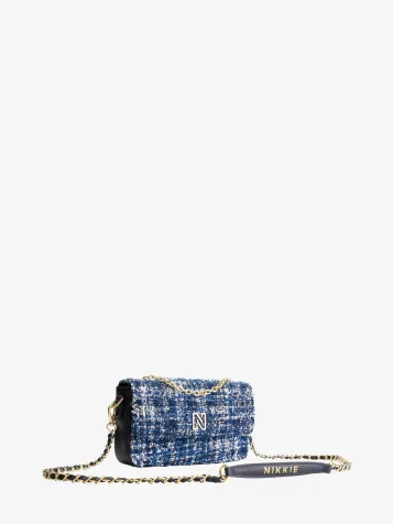 Dames Tas Berkley Blue Tweed Shoulderbag Cornflower