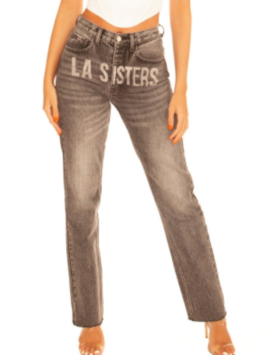 LA Sisters LA SISTERS JEANS Signature Straight Leg Grey - €99.00